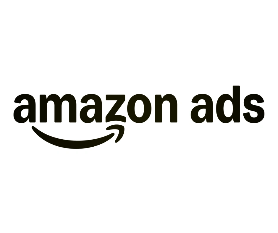 Amazon Ads logo in black text on white background representing our Amazon Ads services